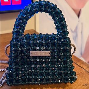 Margot Dark Teal Crystal Mini Bag